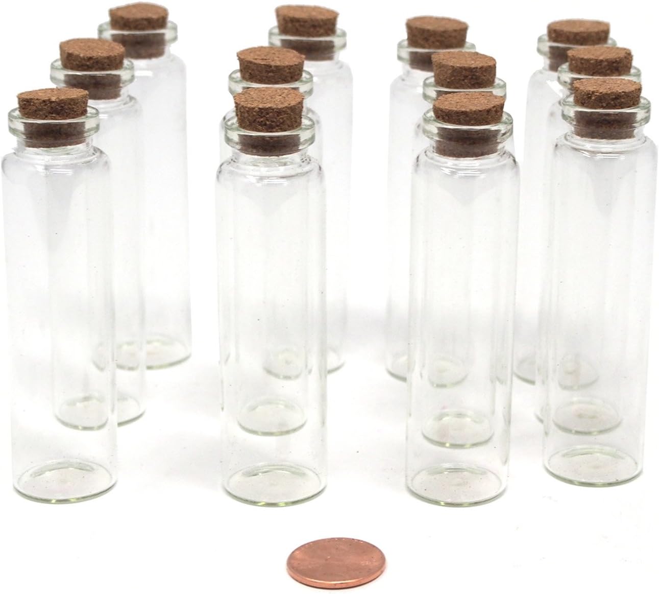 Homeford Mini Corked Glass Tube Vial Bottles, 3-1/4-inch, 12-count