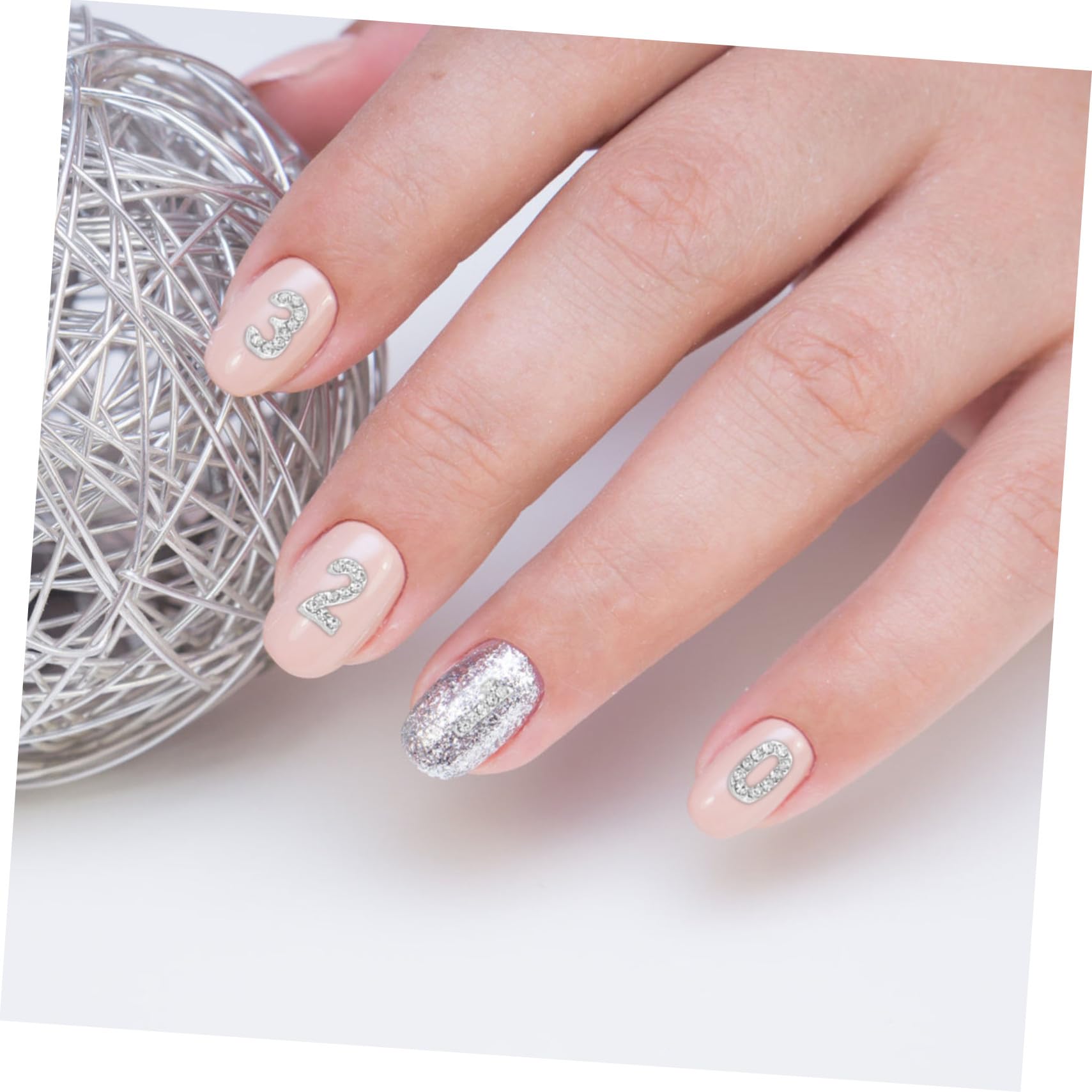 PLAFOPE 100 Pezzi Charm numerici per unghie con cristalli flatback decorazioni manicure con numeri arabi brillanti per nail art creativa e accessori decorativi per ragazze