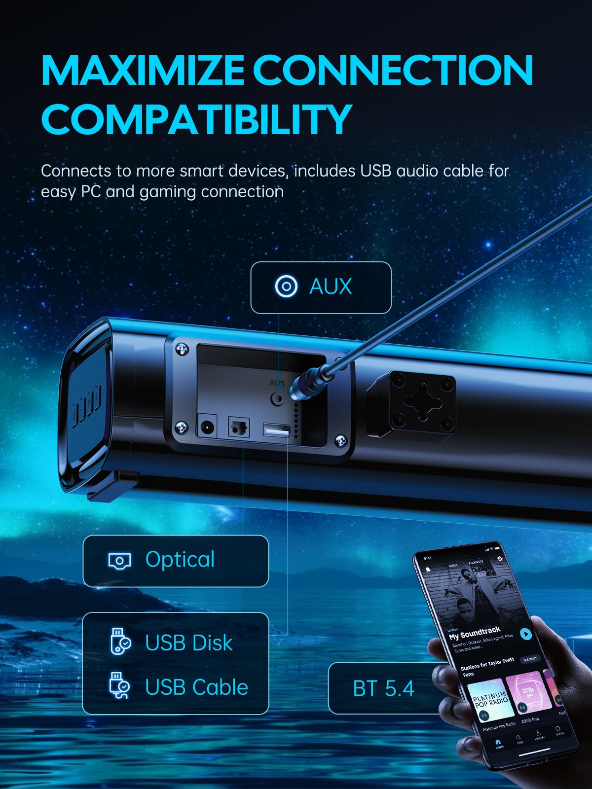 MEVOSTO Soundbar for TVs, PC, Gaming Soundbar, Mini 60W, 2.1 MEVOSTO Soundbar for TVs, PC, Gaming Soundbar, Mini 60W, 2.1