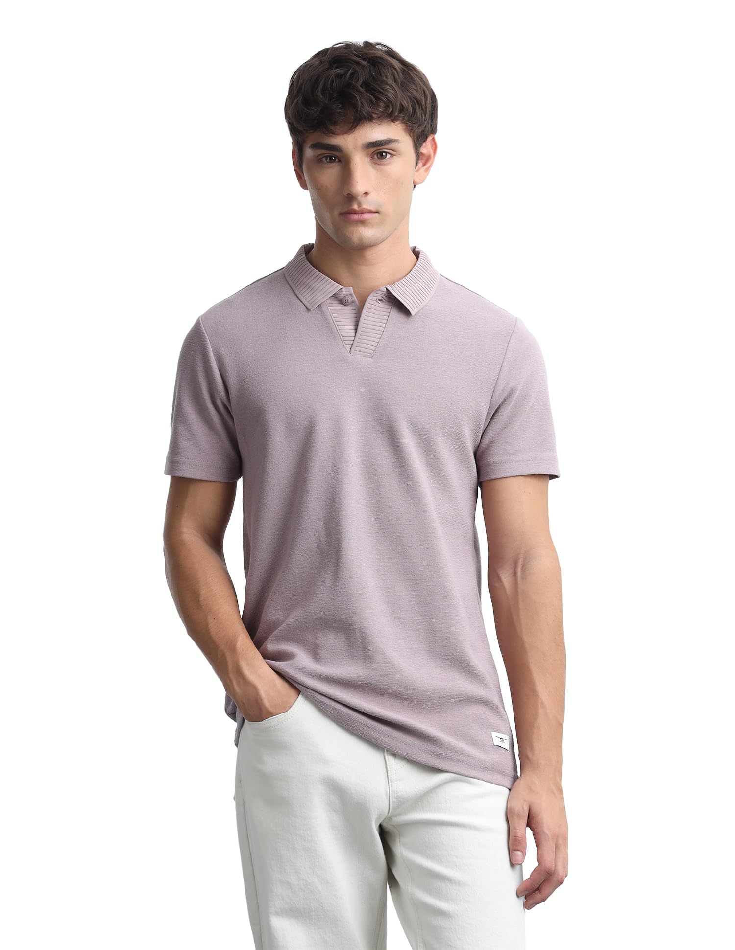 flying machine Men's Regular Fit Polo T-Shirt | Solid Pattern-picture-53