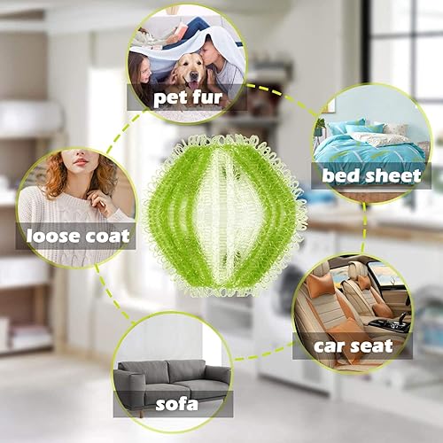 Miniatura 6 de Zonadeals Removedor de pelo de mascotas para lavandería, reutilizable para lavandería, removedor de pelusas de mascotas, recogedor de pelo para