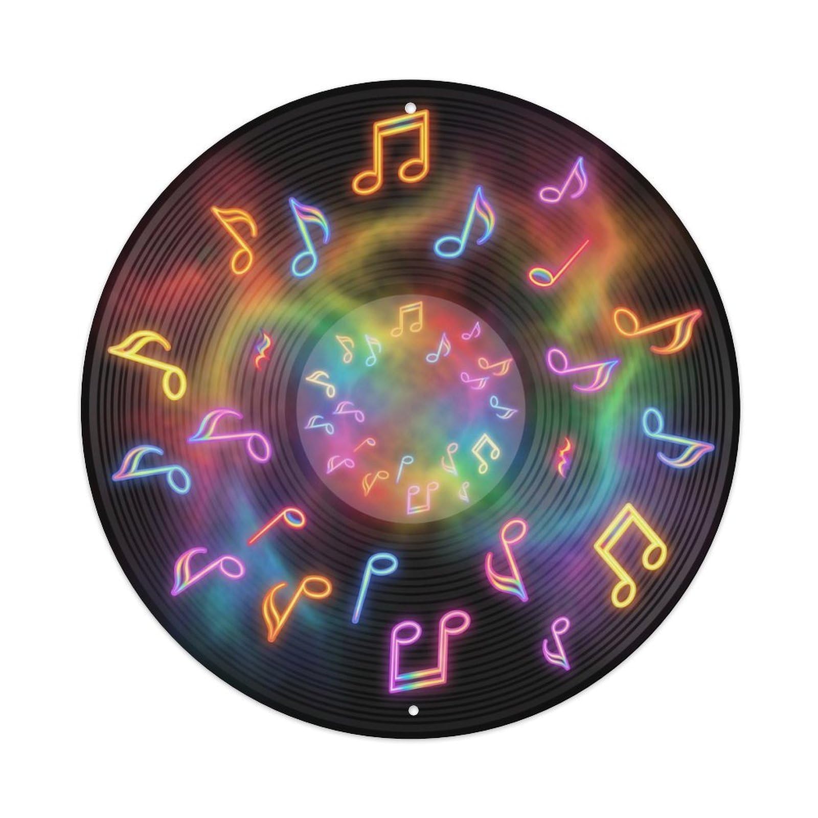 Colorful Music Vinyl Records Diffuse Rainbow Haze Metal Tin Sign