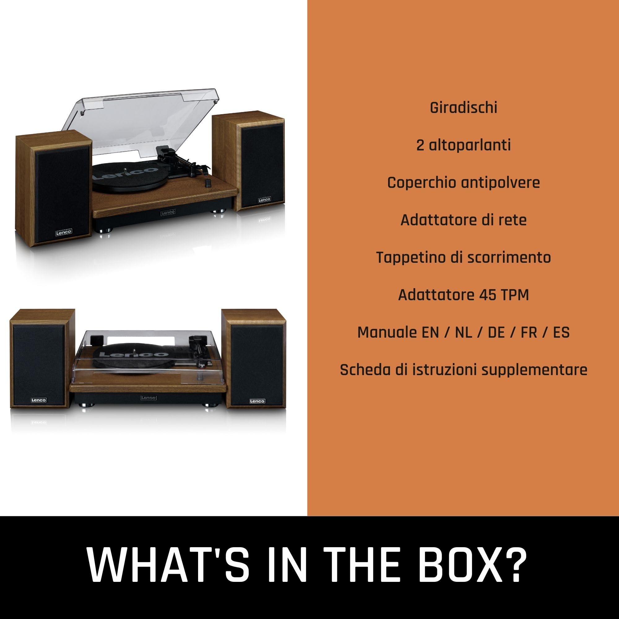 Lenco LS-100 Giradischi Hi-Fi Bluetooth 5.0 20 watt RMS Altoparlanti esterni