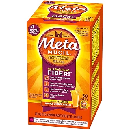Metamucil Fiber Singles Smooth Texture Orange - 30 Packets