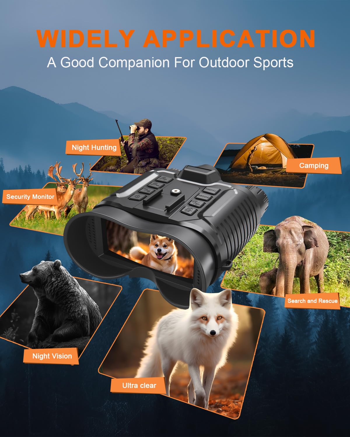 Night Vision Goggles Head Mounted - 4K Night Vision Binoculars 1312ft 8X Digital Zoom, Saves Video and 36M Photos, for Helmets, Long Range IR Night Vision Goggles