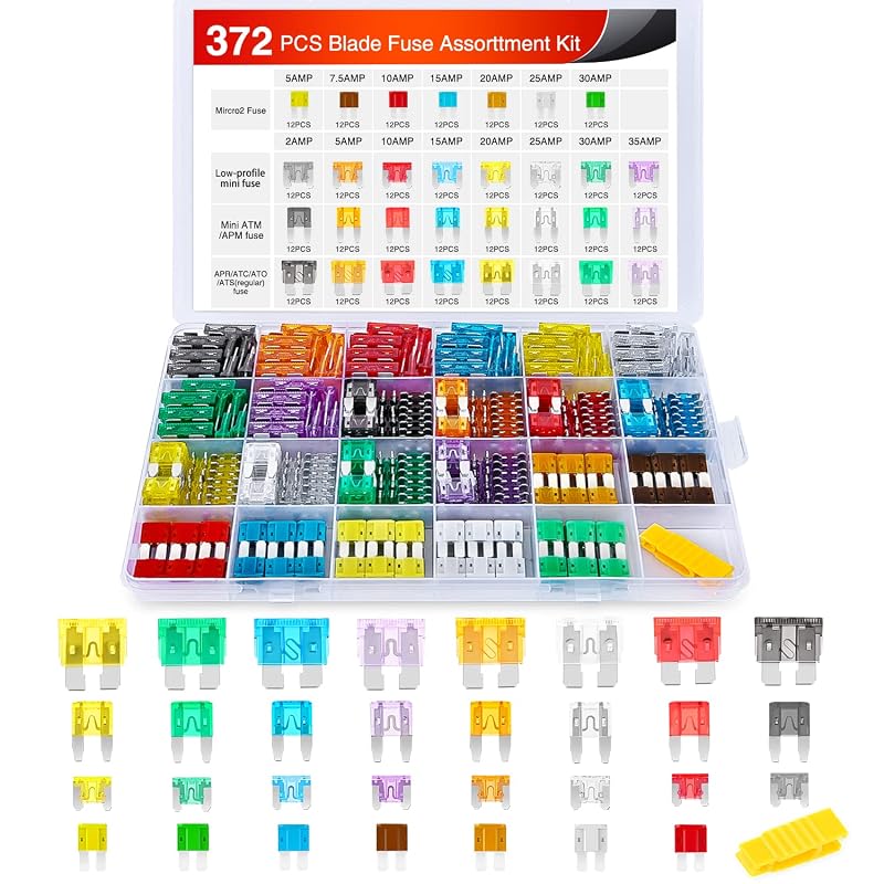 Kit de fusíveis automotivos lâmina Nilight Standard, Mini, Low Profile Mini e Micro2 2A a 35A – 372 unidades