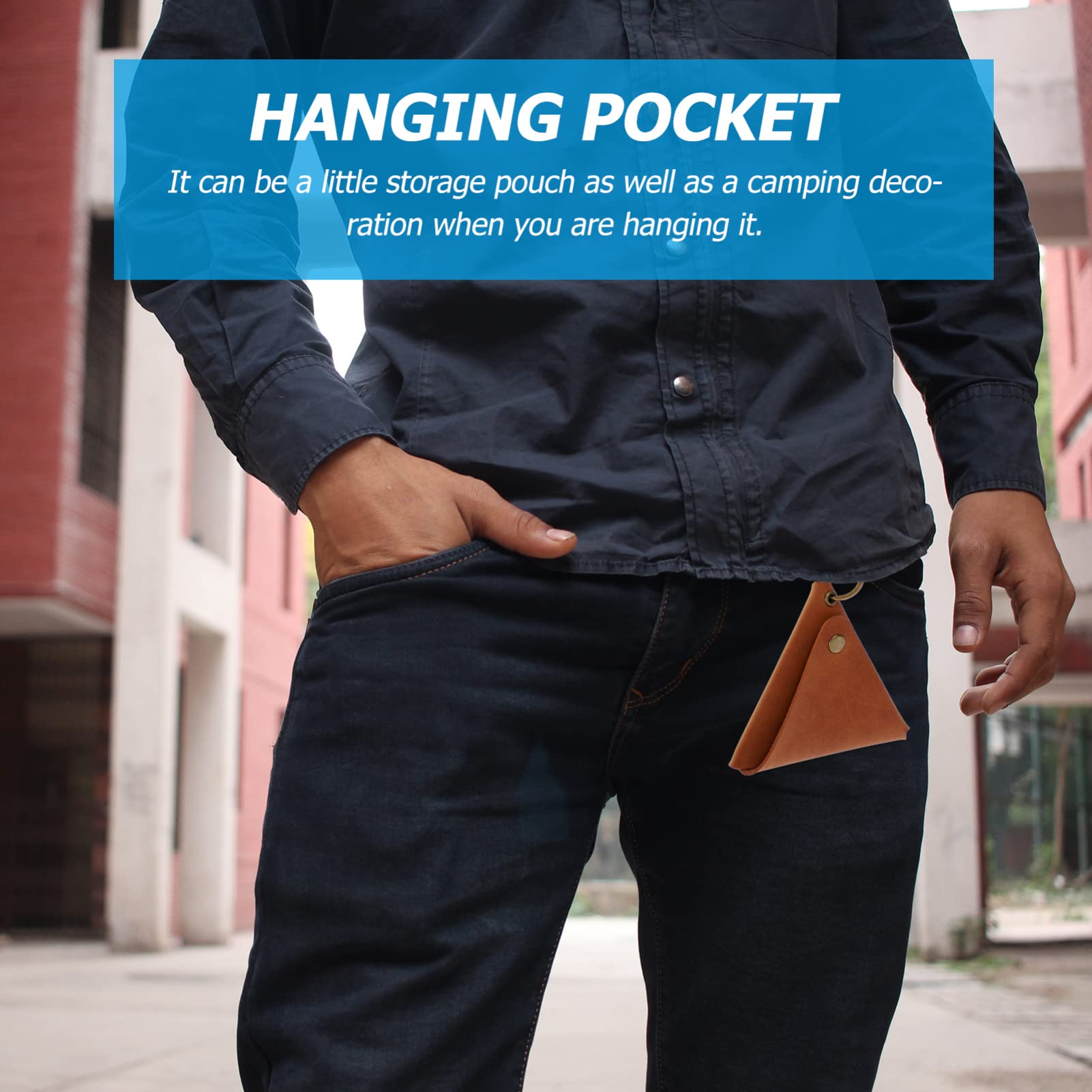 Didiseaon 4pcs Retro Leather Triangle Coin Pouch Key Bag for Outings Parties Safe Hasp Design Random