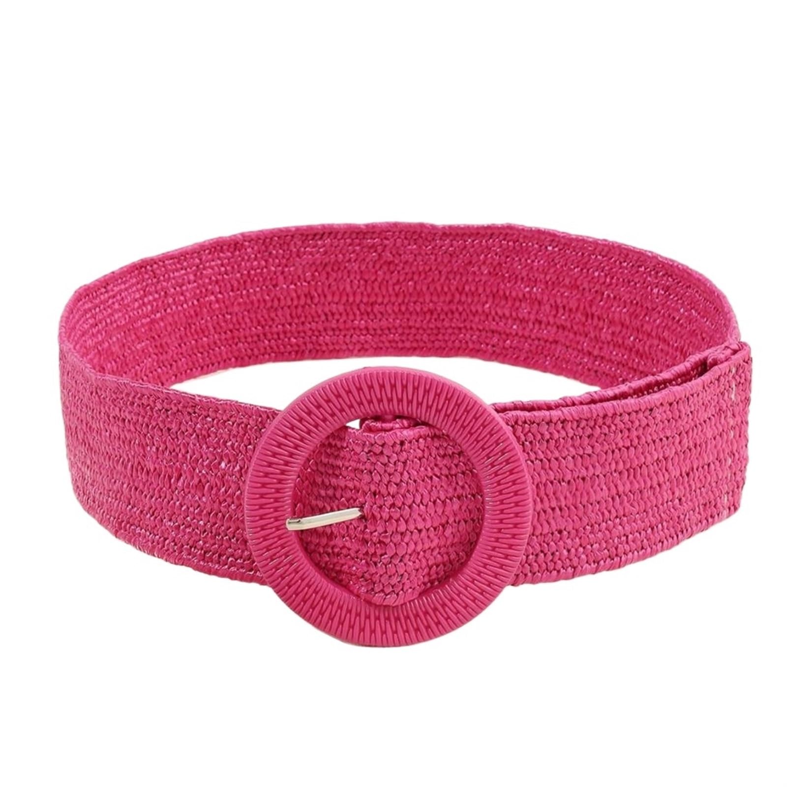 Njiezhao Women's 12 Straw Braided Belt Summer Straw Woven Belt Beach Style Elastic Wide Waistband Dress Decorative Belt Vacation Straw Woven Belt(12)