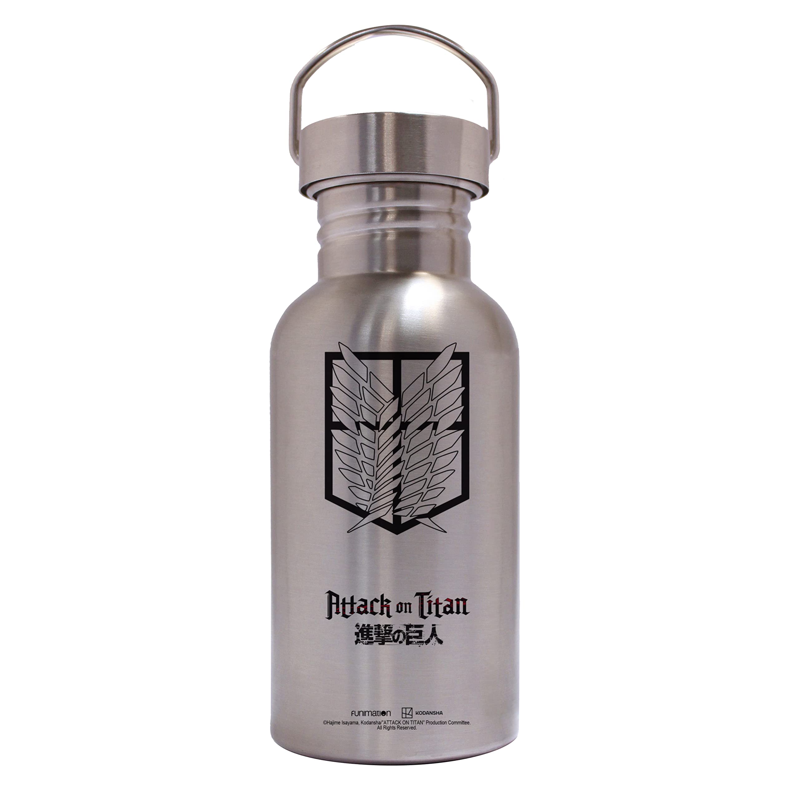 Abystyle Metal - Attack On Titan Water Bottle With Battalion Coat Of Arms
