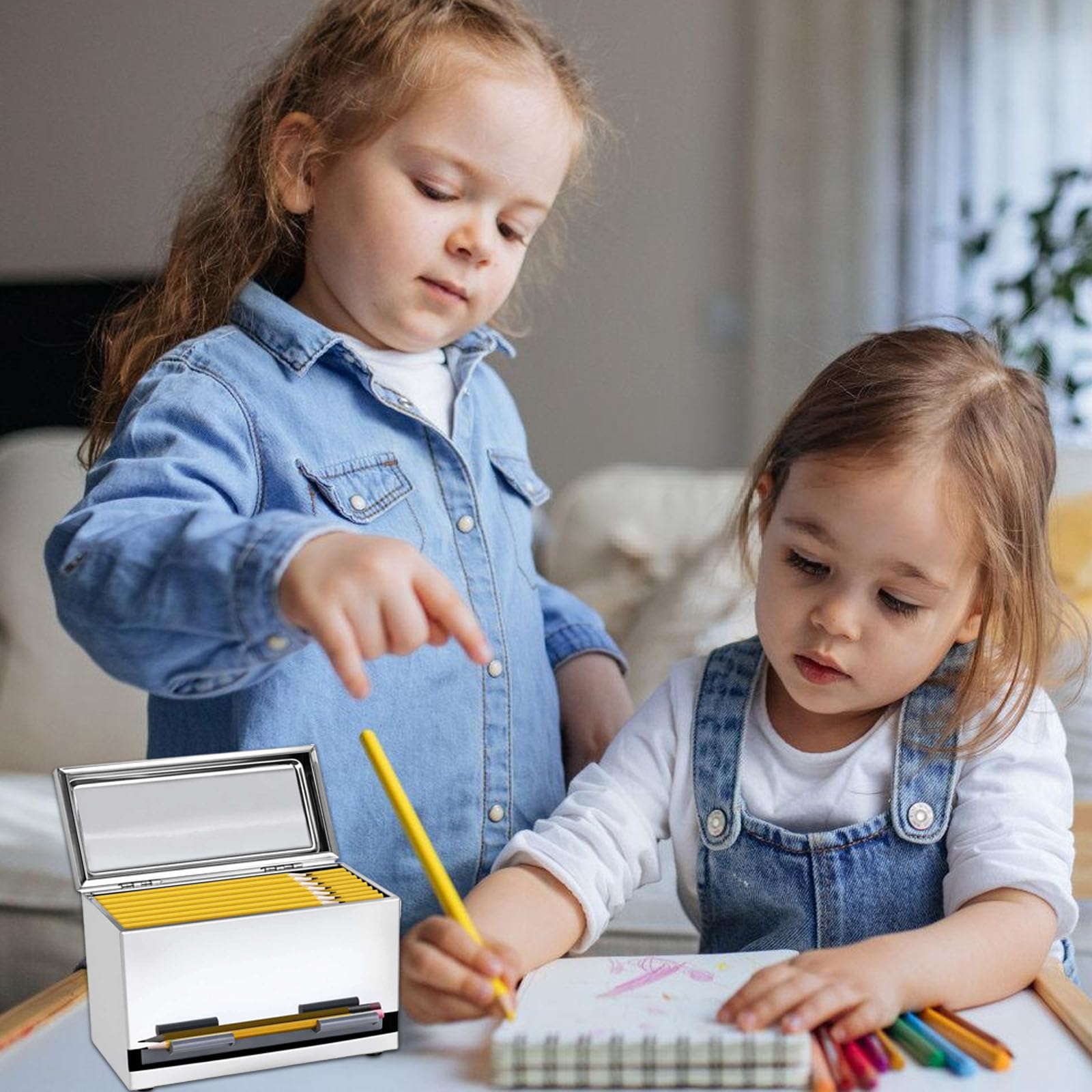 Schreibtischzubehör Bleistiftspenderhalter, rostfreier Edelstahl für effiziente Arbeitsplatzeinrichtungen, Metall Bleistift Organizer für den Schreibtisch