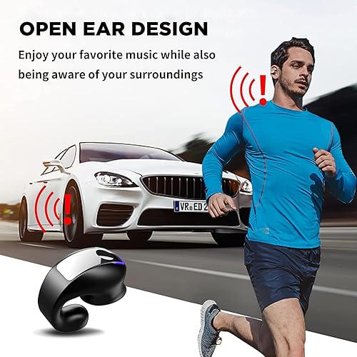 Miniatura 2 de Auriculares de oreja abierta Bluetooth Auriculares de conducción de aire Auriculares con clip en auriculares con estuche de carga para correr