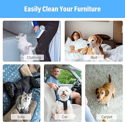 Miniatura 3 de Removedor de pelo de mascotas reutilizable para gatos y perros, rodillo de pelusa multisuperficie, herramienta portátil de eliminación de pelo para