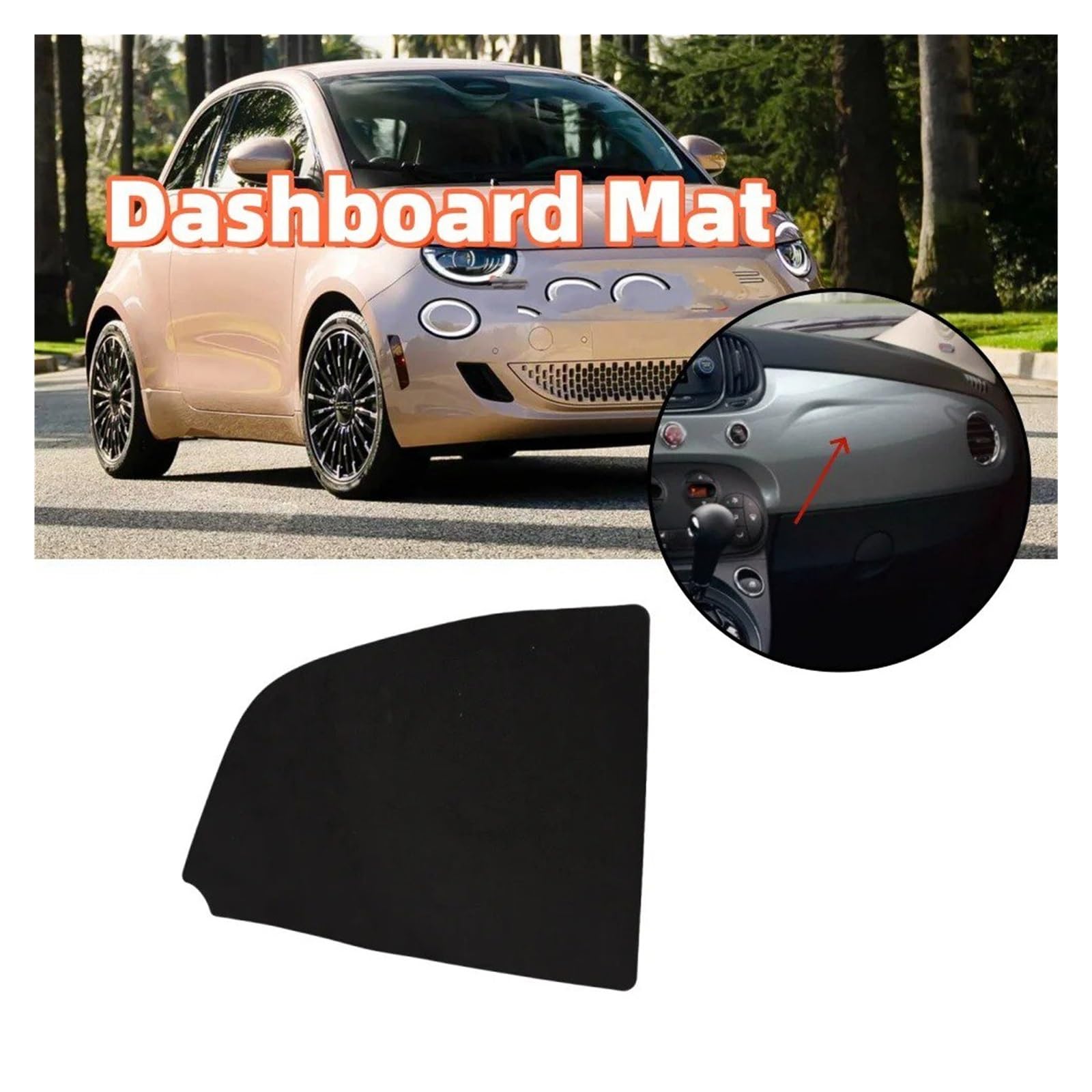 Housse Tableau De Bord Auto Tapis De Protection Anti-salissure Pour Tableau Bord Pour Fiat 500 Contre Les Imperfections Du Tapis Tableau(LHD)