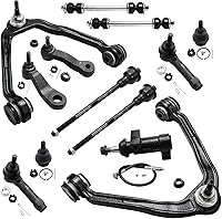 Detroit Axle 13-Pc AWD Front Suspension Kit for Silverado 1500 Sierra Tahoe Yukon - Control Arms Ball Joints Tie Rods Sway Bars
