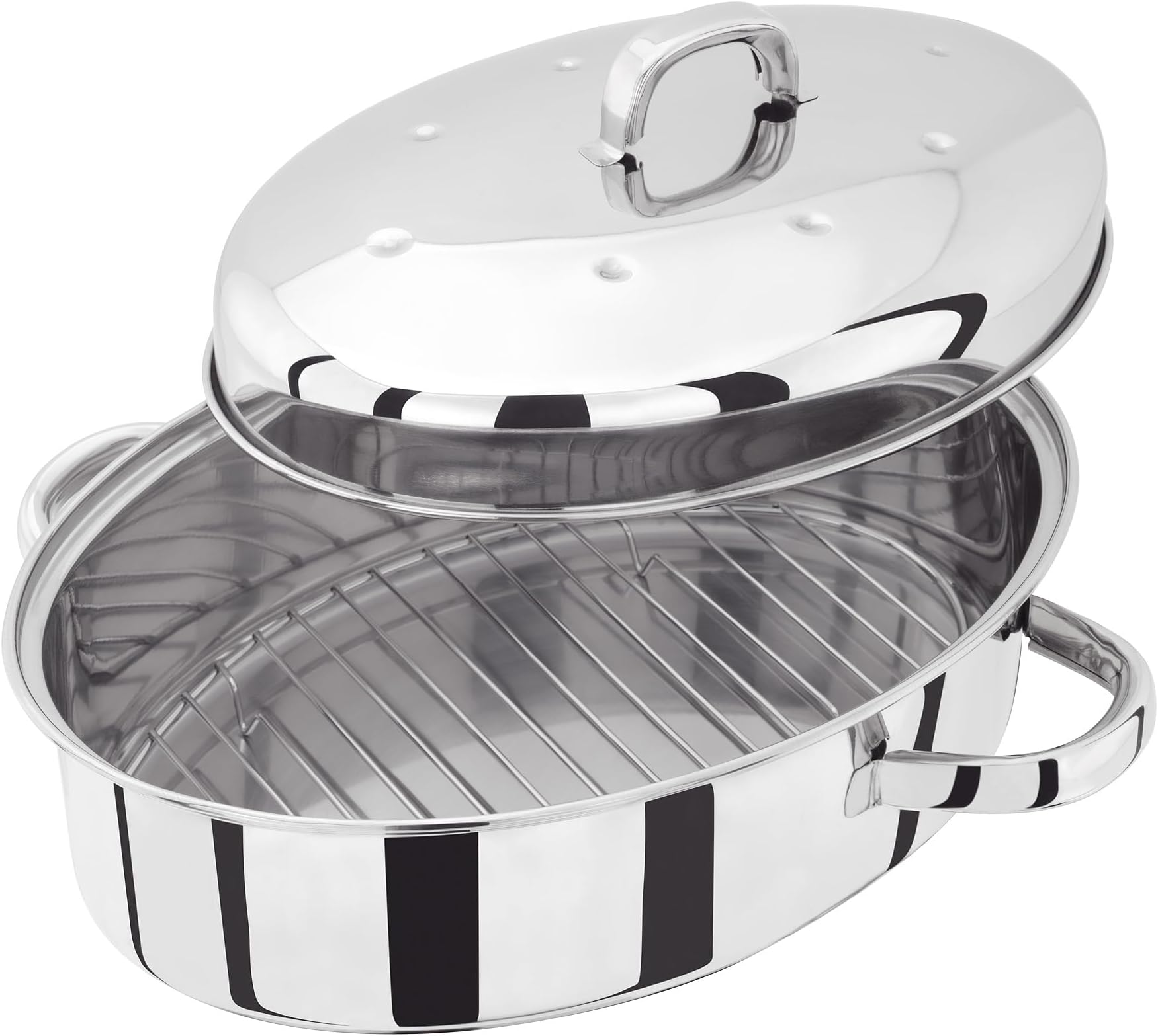 TC121 36 x 26 cm High Oval Roaster with Self Basting Lid