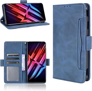 QiongNi Case for ZTE Nubia Red Magic 6 Leather Case,Case for ZTE Nubia Red Magic 6 Pro NX669J-P Case Cover,Case for ZTE Nubia Red Magic 6 NX669J Case Flip Pu Leather Cover Blue
