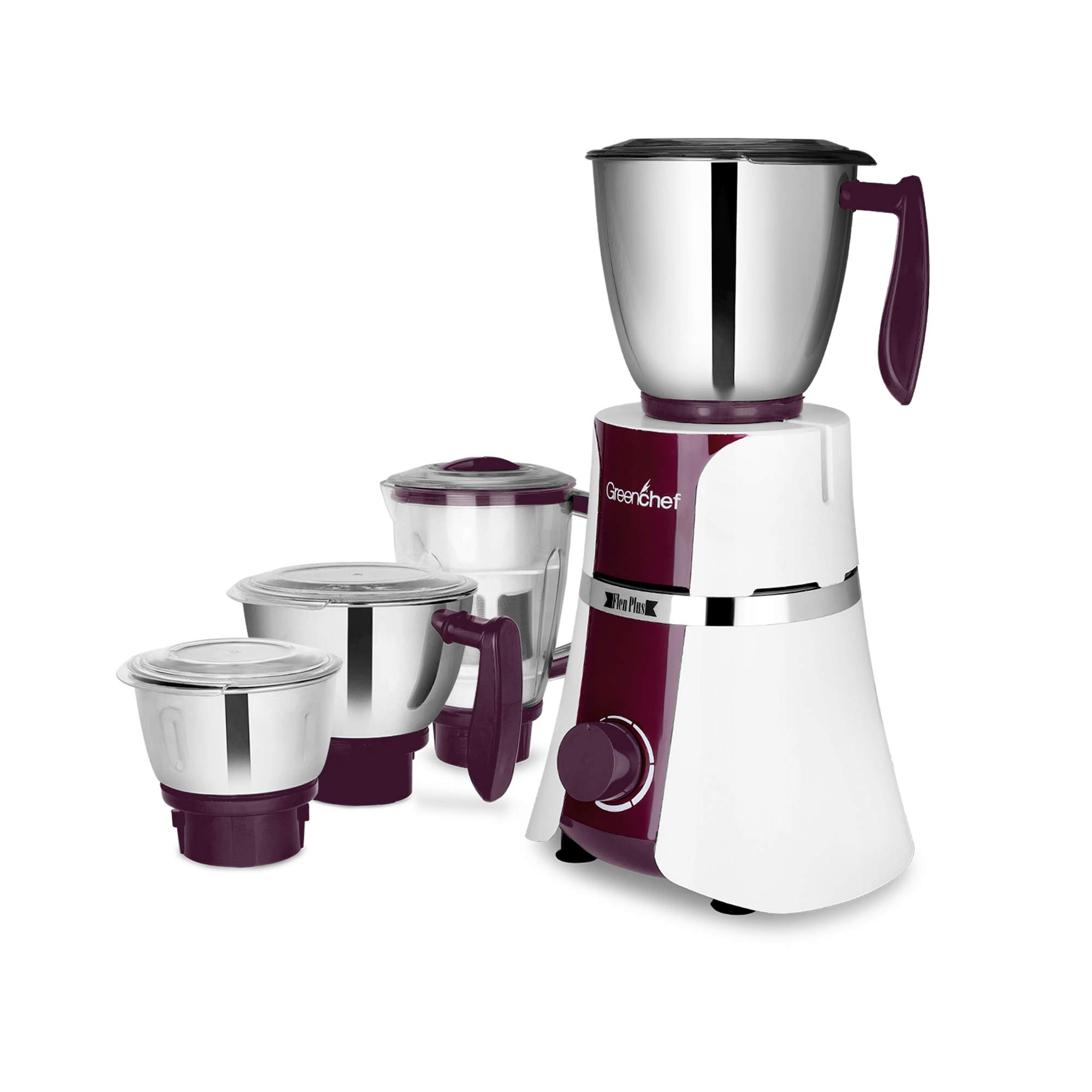 Buy GREENCHEF Flan Plus 1 HP Mixer Grinder (White , Maroon) Online