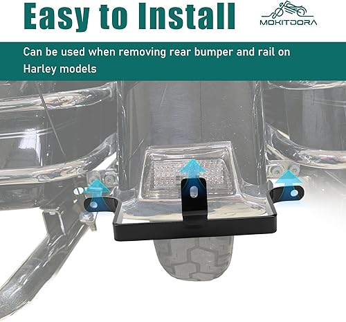 Miniatura 4 de MoKitDora Soporte de alforja a guardabarros compatible con Harley Touring FLH FLT 1984-2008, negro