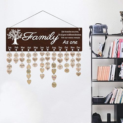 Miniatura 4 de Regalos para el día de la madre, calendario de madera para recordatorios de cumpleaños familiares, regalo de cumpleaños para el día de la madre,