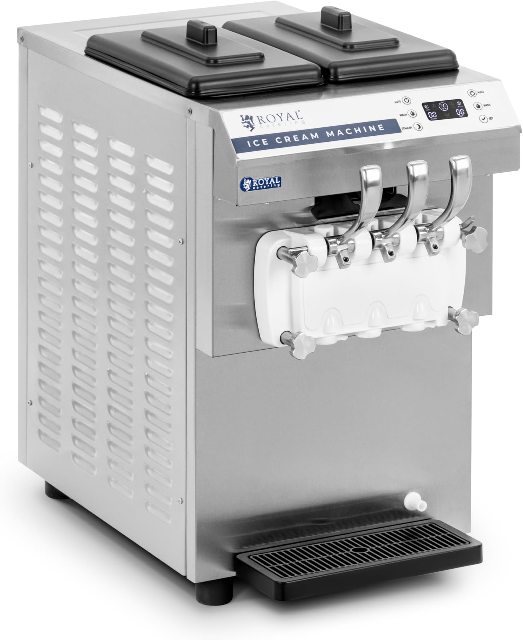Royal Catering RCSI-18A Soft Serve Ice Cream Machine - 1350 W - 16 l/h - LED - 3 flavours - Royal Catering Frozen yoghurt machine Soft ice cream machine Soft serve machine Soft ice cream maker