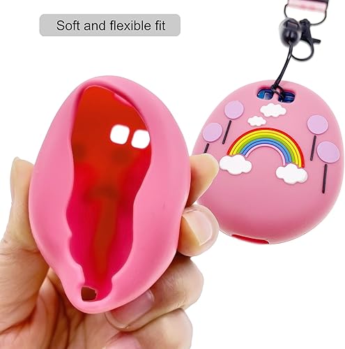 Miniatura 4 de Xcivi Funda de silicona, cordón y película protectora de pantalla para máquina de juegos interactiva virtual Tamagotchi Uni (rosa)