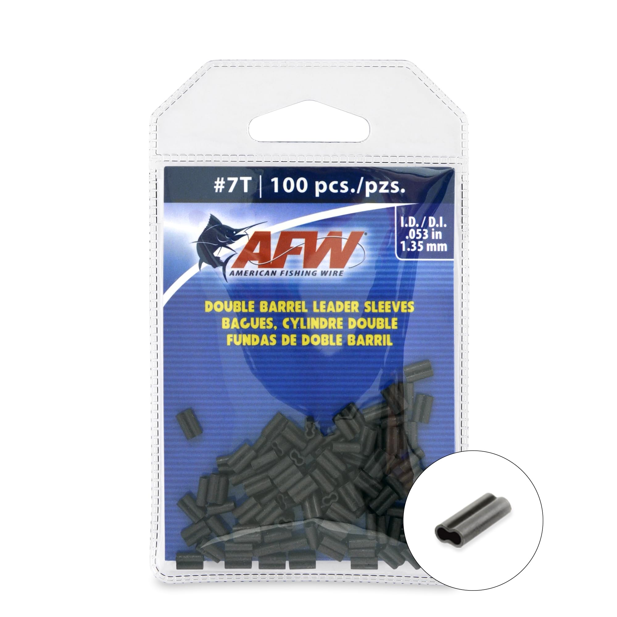 AFW Thin Wall Double Barrel Crimp Sleeves - Premium Fishing Copper Crimp Sleeve with Burr Free Black Finish, Enhanced Flexibility - Durable and