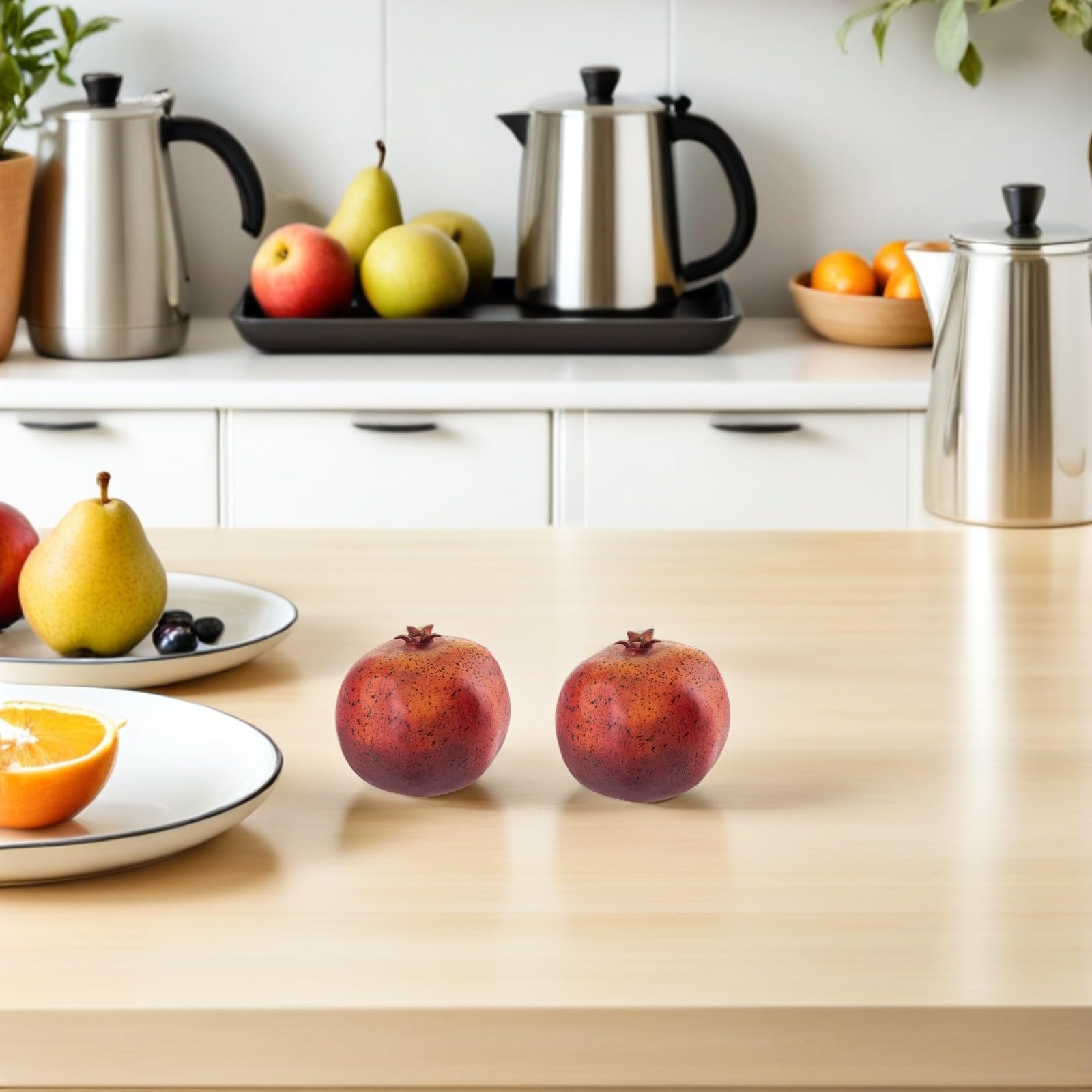 Ipetboom Frutti Artificiali Decorativi 6 Pezzi Melograni Rossi in Schiuma Pesata Design Realistico per Fotografia Alimentare e Spazi Eventi Facile da Posizionare
