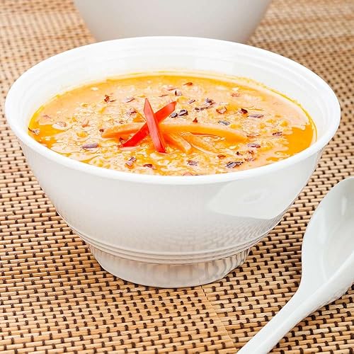 Miniatura 7 de Restaurantware Voga - Cuencos cuadrados de 60 onzas, 2 platos profundos para servir, platos de ensalada de melamina blanca con borde curvado,