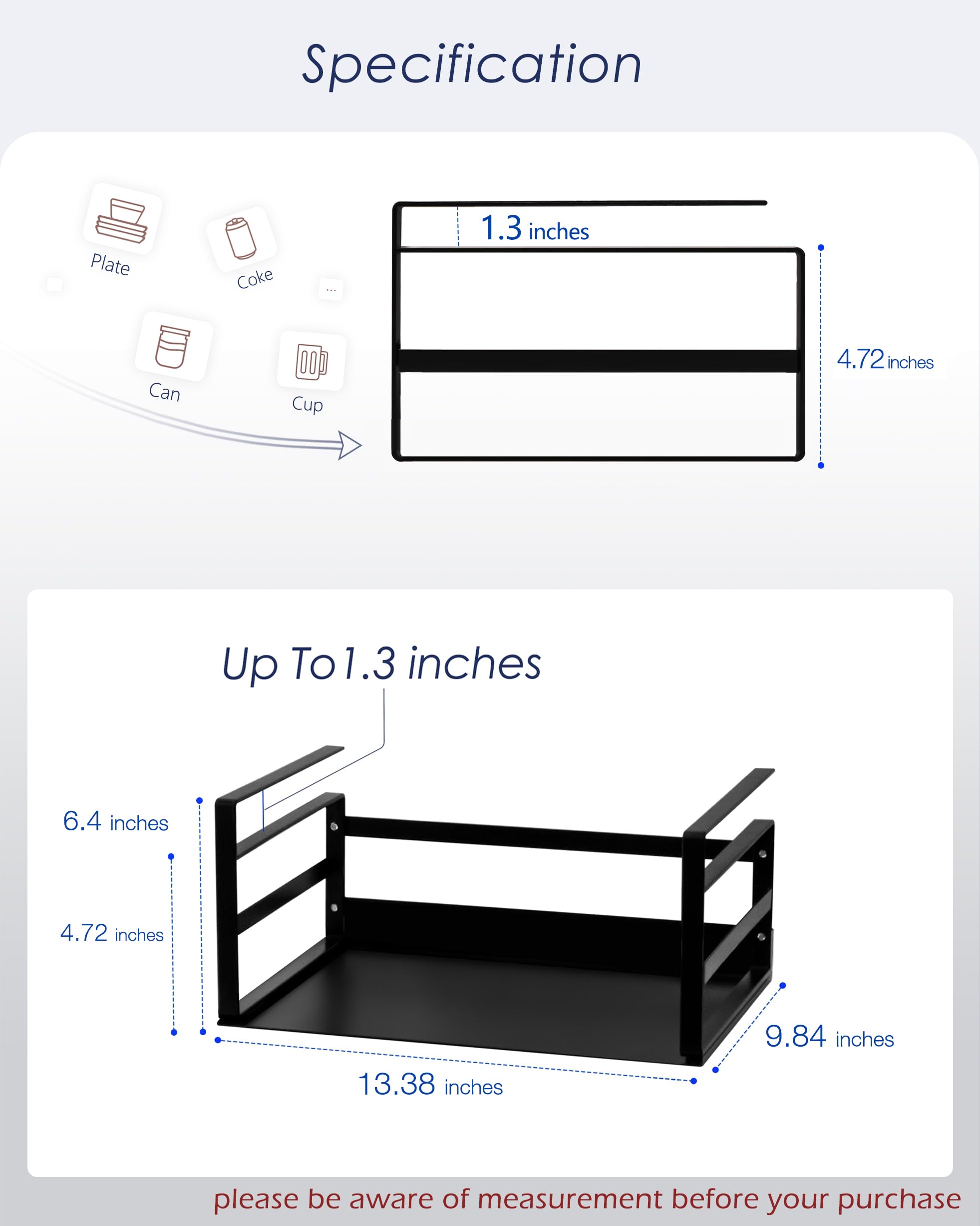 PEKGRIL Unterregalkorb – 2 Stück, Metall, 34x24x15 Cm, Bis 18 Kg Tragkraft