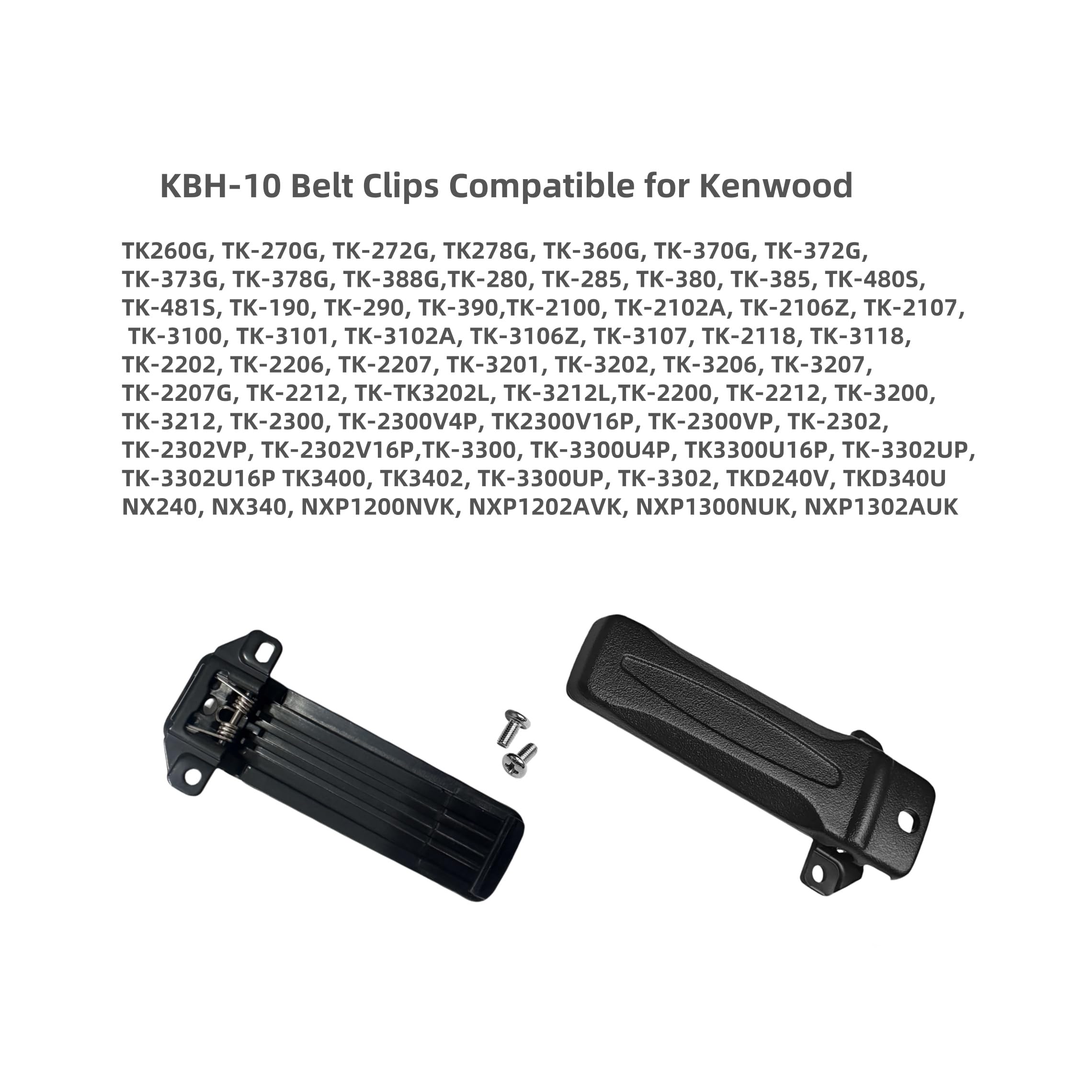 TELWISH 3Pack KBH-10 Belt Clip Compatible for Kenwood TK-2200 TK-3200 NX240 NX340 TK-260G TK-2302 TK-3302 TK-270G TK-272G TK-280 TK-380 TK-290 TK-390 TK-3300 Two Way Radio Walkie Talkie