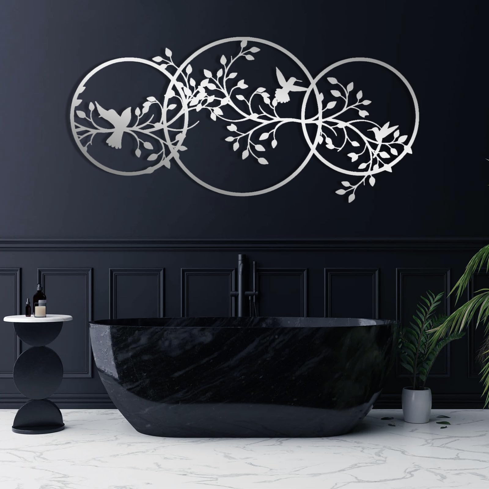 Bird on The Branch Metal Wall Decor, Metal Birds Wall Art, Olive Leaves Metal Wall Decor, Branches Wall Decor, Nature Wall Art, Large Wall Art, Wall