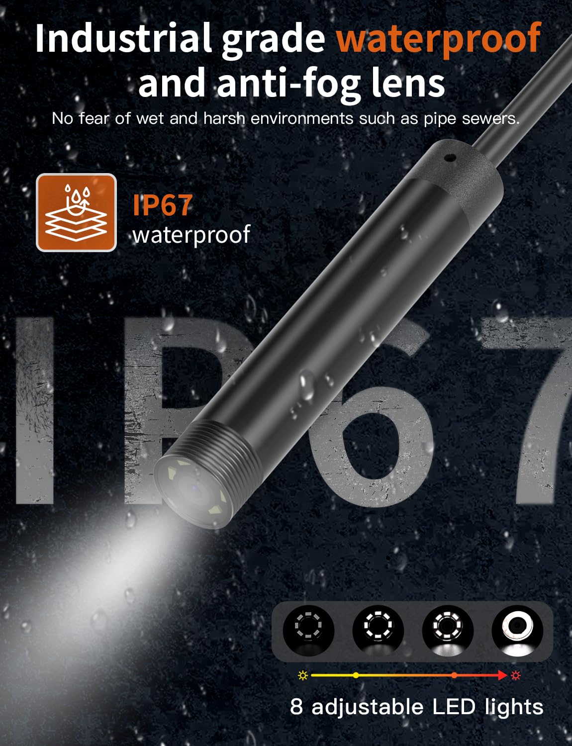 Camera Endoscopique D'inspection 1920 HD Serpent Avec 8 LED Pas De WiFi Camera Inspection Canalisation Pour Android Et IOS(5M) - Appareil Photo