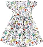 MATERIAL:The milk silk material is softer, more skin friendly and breathable. DESIGN:Above knee length,Flutter Sleeve，Twirl ruffle bottom dress.Round neck design, easy to wear and take off. OCCASIONS:Perfect for all seasons. Suitable for party and tr...