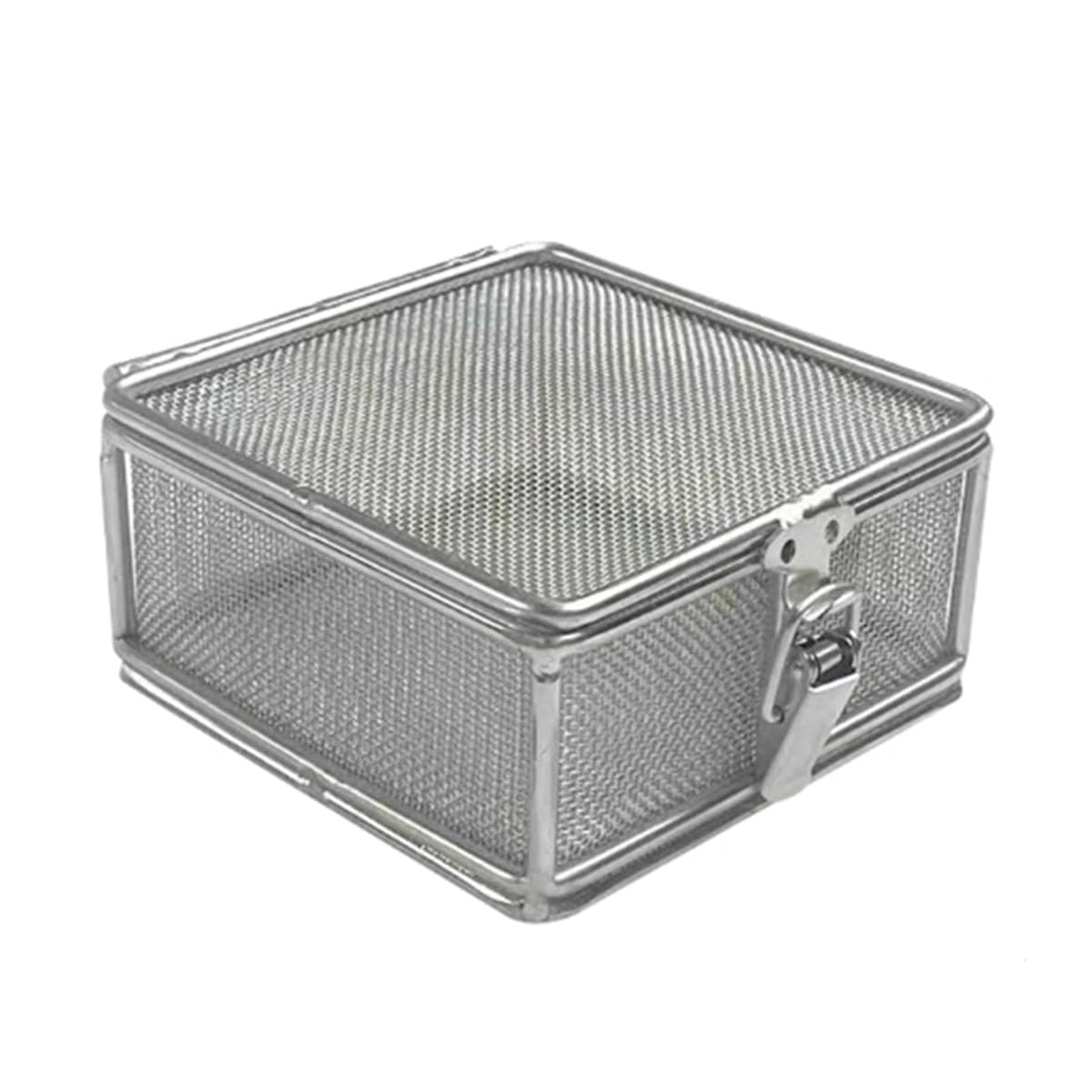 SenhE Cesta de Malla de Esterilización Médica, Bandeja de Instrumentos Médicos de Acero Inoxidable 304, Cestas Perforadas de Malla, Esterilización de Instrumentos