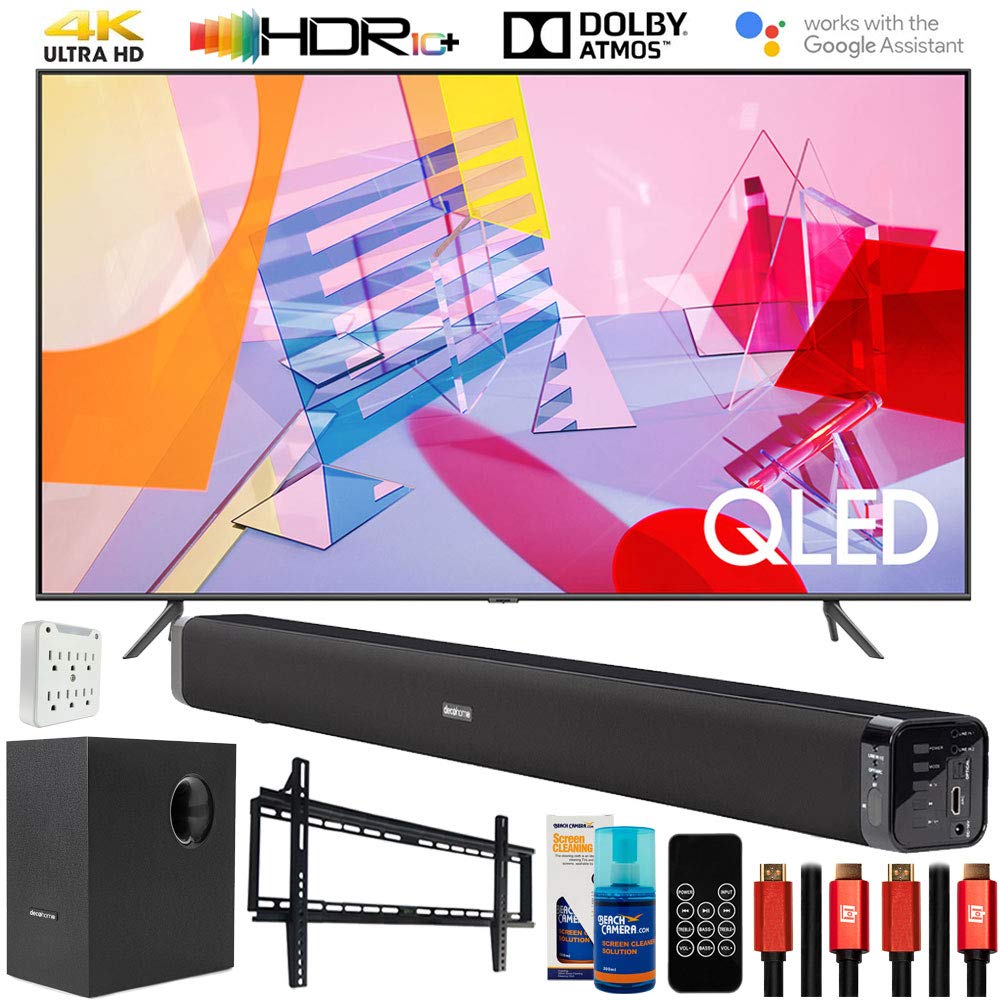 SAMSUNG QN85Q60TA 85" Q60T QLED 4K UHD TV (2020) with Deco Gear Home Theater Bundle