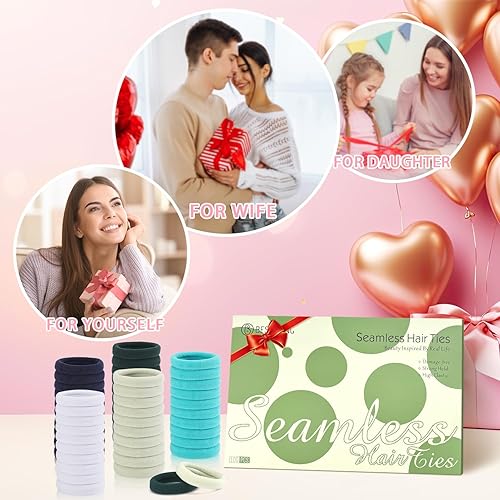 Miniatura 70 de Coleteros para cabello grueso o fino, elásticos, para niña o mujer, sin costuras, suaves, 100 piezas