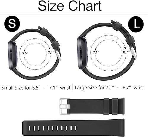 Miniatura 2 de Paquete de 8 correas deportivas compatibles con Fitbit Versa 2, Fitbit Versa, Versa Lite, Versa SE, correas clásicas de silicona suave de repuesto