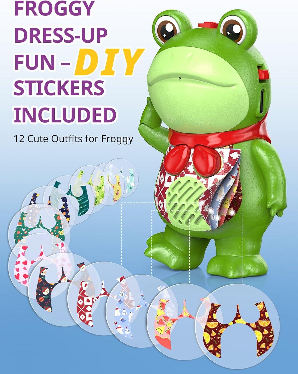 Walkie Talkies for Kids Rechargeable,Toys for Boys and Girls Ages 3-12, Funny Saluting Frog Toys for Kids, DIY Dress-Up Walkie Talkie Frogs