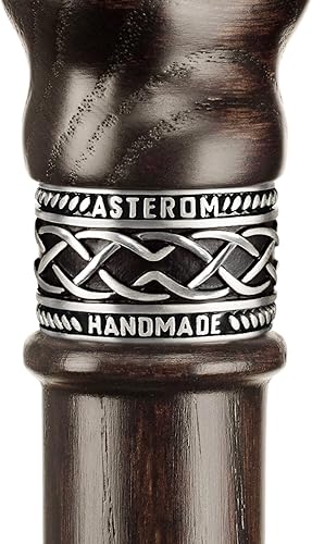 Miniatura 9 de Asterom Bastón de lobo – Bastones de caminar hechos a mano, ergonómicos, de madera para hombres y mujeres – Bastón de cabeza de lobo, elegante