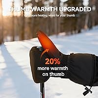 Vista 2 de SAVIOR HEAT Manoplas Calefactables con Batería, Guantes de Esquí con Batería, Manoplas Eléctricas Recargables Mejoradas para Esquí, Camping