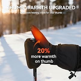 SAVIOR HEAT Heated Mittens Battery Ski Gloves, Upgraded Electric Rechargeable Mitts for Skiing Camping Hiking Arthritis Hands Men Women (XXS)