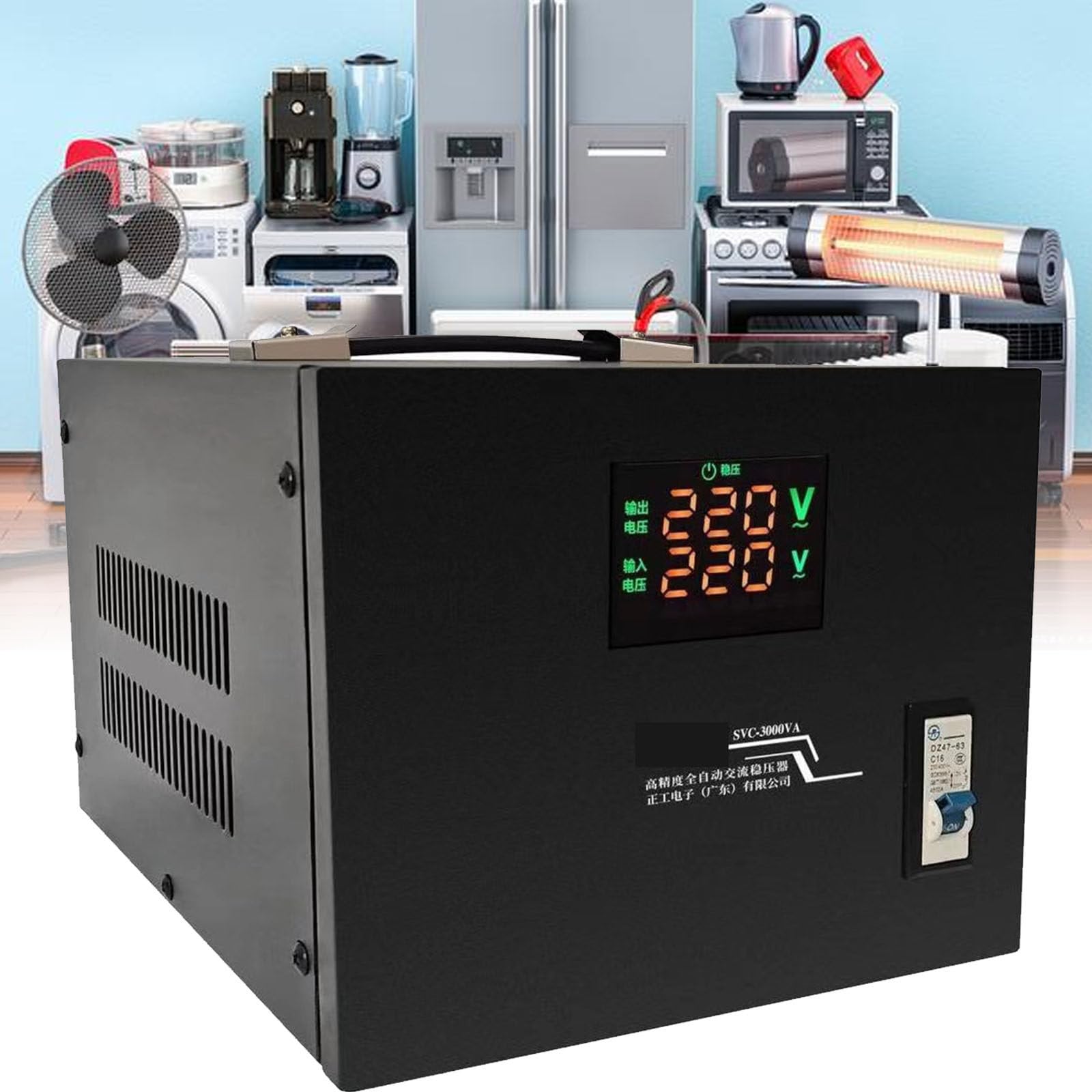 Estabilizador voltaje electrónico,estabilizador voltaje completamente automático 1000W-10000W Fuente alimentación estabilizada CA refrigeradores,computadoras,hogares alta potencia,5000W-110V