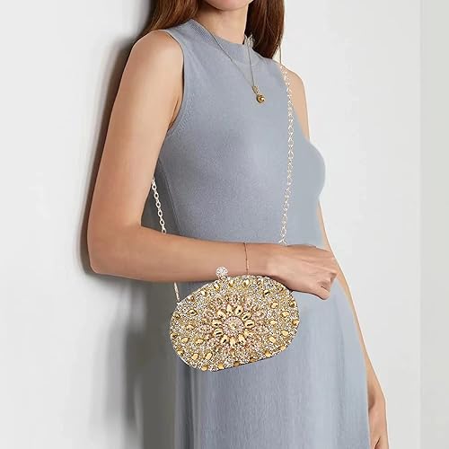 Miniatura 6 de Bolsos de mano de noche con diamantes de imitación para mujer, monederos de cristal para fiesta, bolso formal de boda