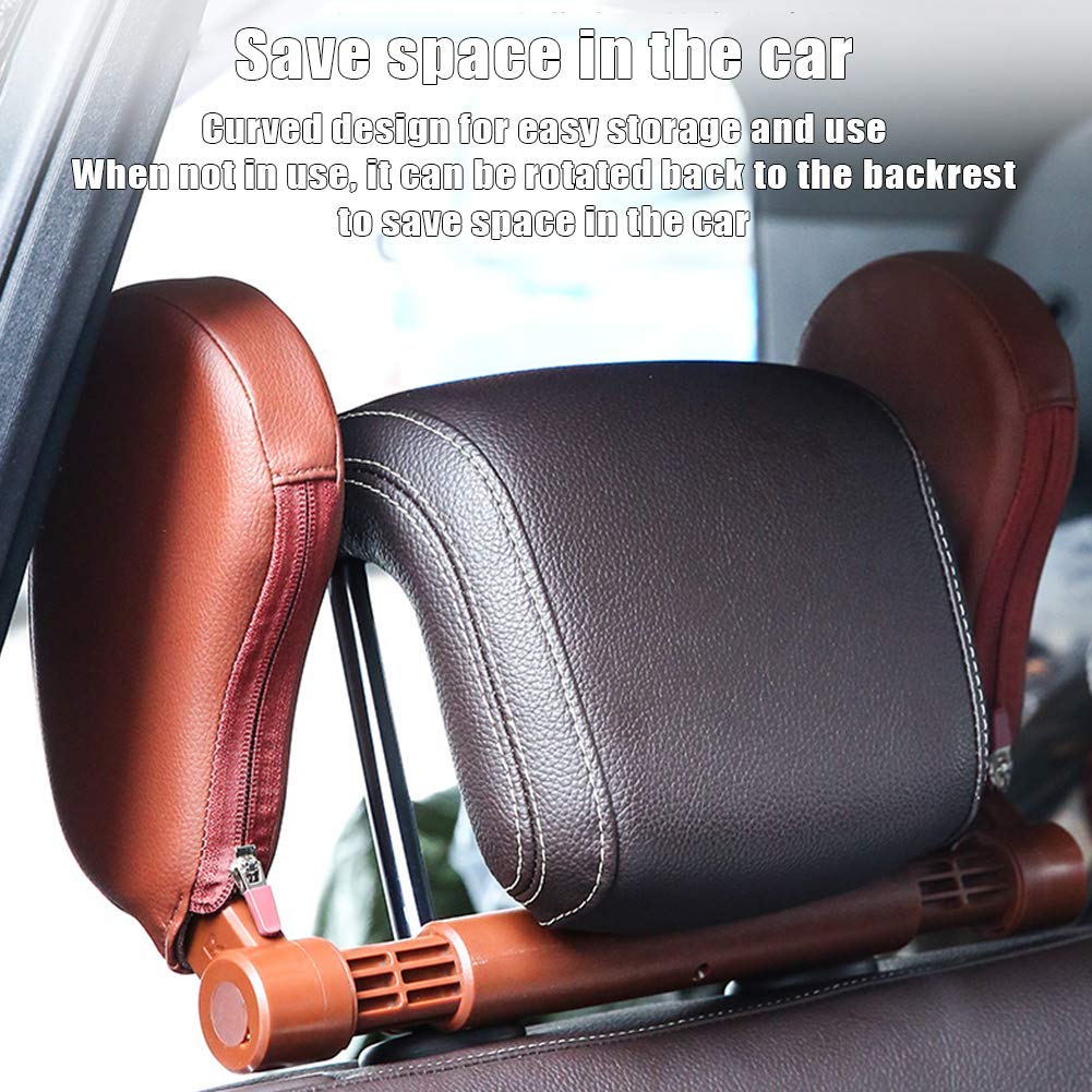 Almohada Universal Para Reposacabezas Para Automóvil, Soporte Para El Cuello Cojín Para Dormir Viaje Almohada Lateral Para Asiento Automóvil Ajustable, Diseño Cremallera Extraíble Y Lavable,Rojo