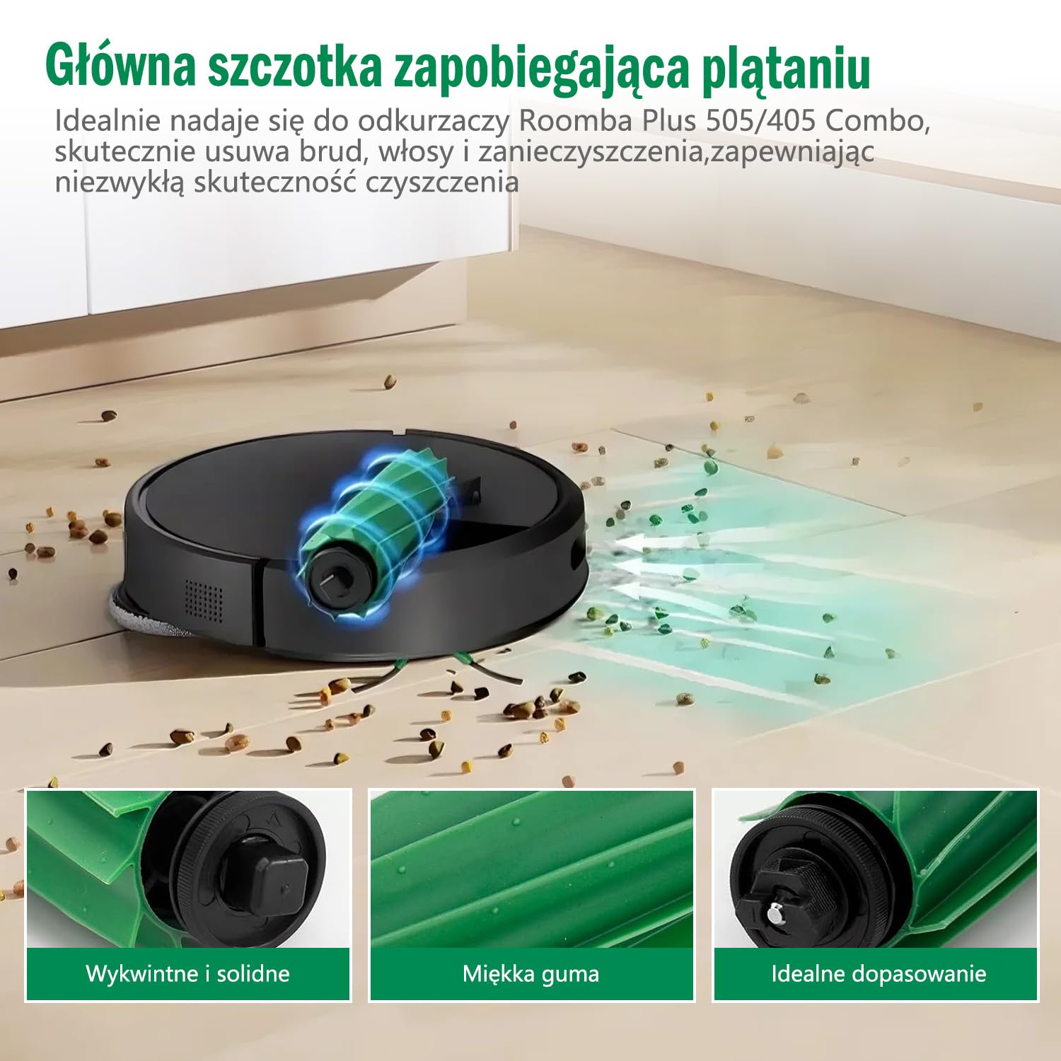 Zestaw 22 akcesoriów do robota odkurzającego iRobot Roomba Plus 405/505/507 Combo części zamienne, 1 szczotka główna, 6 worków do kurzu, 4 szczotki boczne, 6 filtrów HEPA, 4 ściereczki do