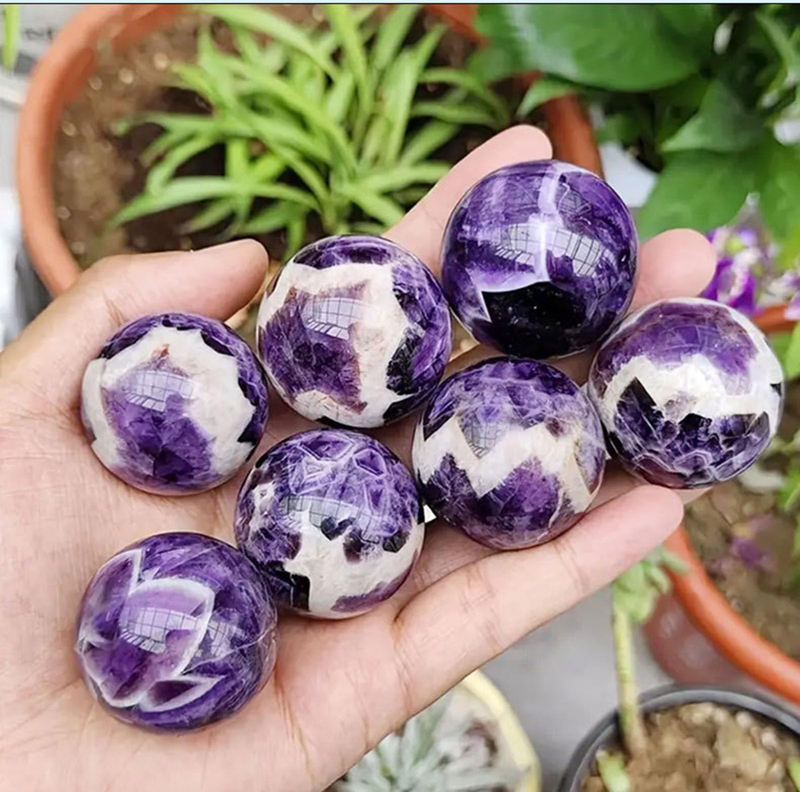 Natürliche Amethyst-Kristallkugel, heilende Edelsteinkugel