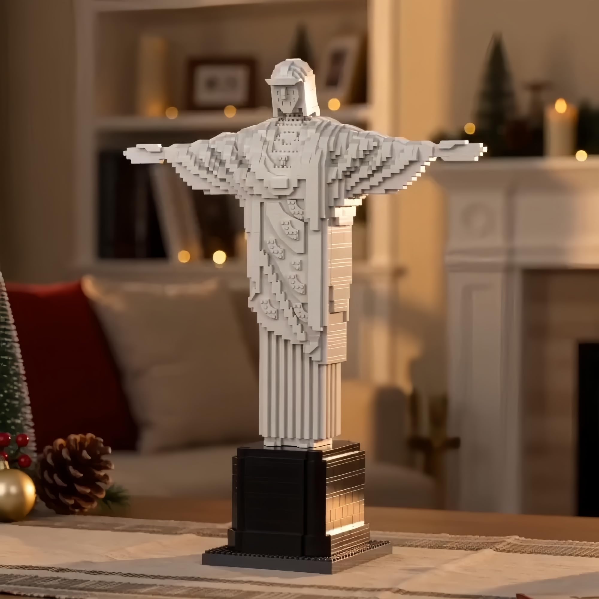 Bloques de construcción con forma de cruz de Jesucristo de 18 pulgadas Una representación religiosa tranquila que ayuda a aliviar el estrés. Ideal como regalo cristiano para la decoración del hogar o