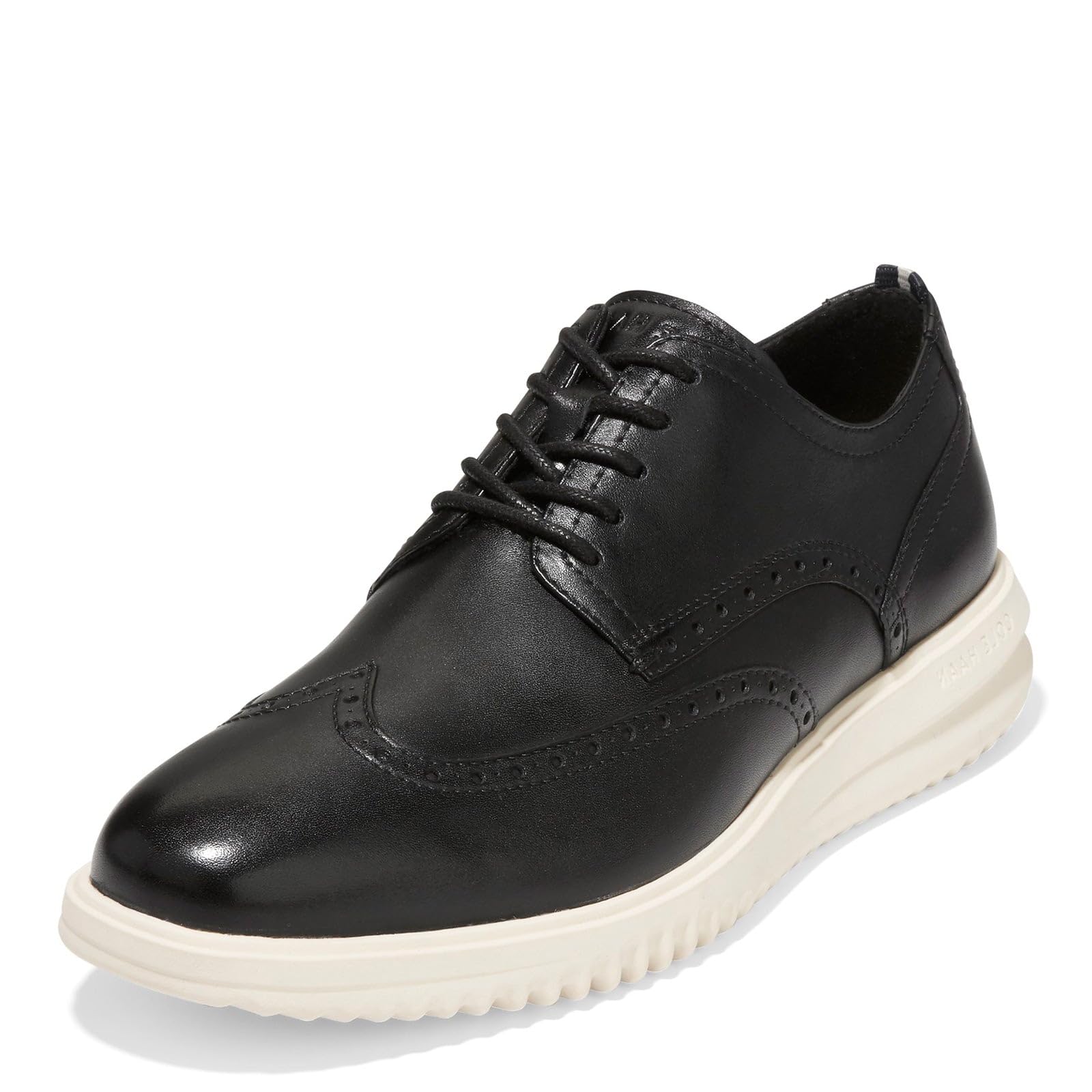 Cole Haan Men's Grand+ Dress Wing Tip Oxford, Black/Ivory, 7 UK