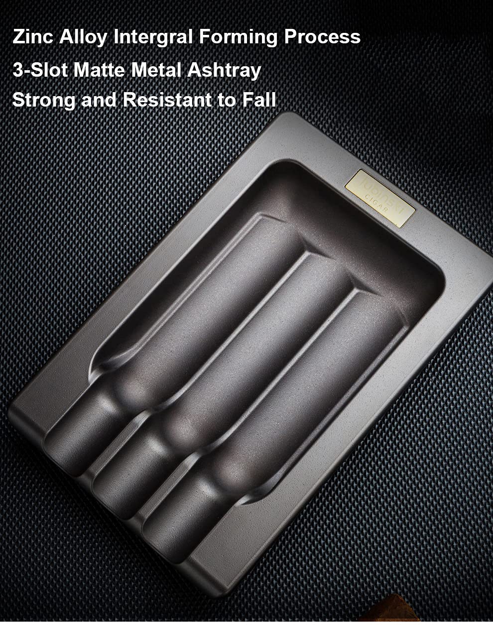 LUBINSKI Luxury Cigar Ashtray Torch Lighter and Cigar Cutter Set, 4 Jet