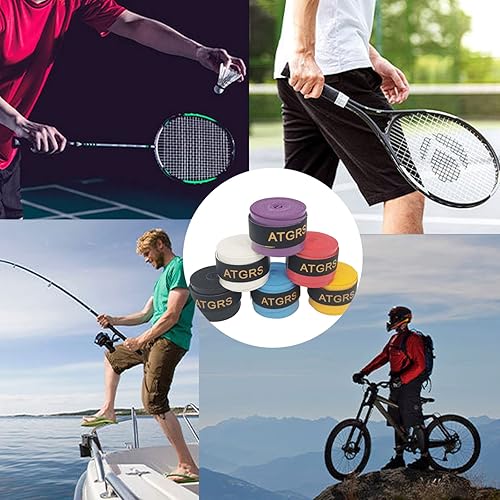 Miniatura 4 de Agarre para raqueta de tenis, cinta adhesiva que absorbe la humedad y el mango de bádminton, antideslizante para raqueta de tenis, raqueta de